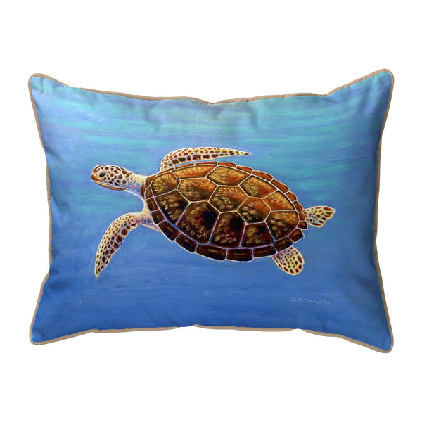 Sea Turtle In Aqua Corded Pillow