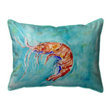 Shrimp on Aqua Corded Pillow