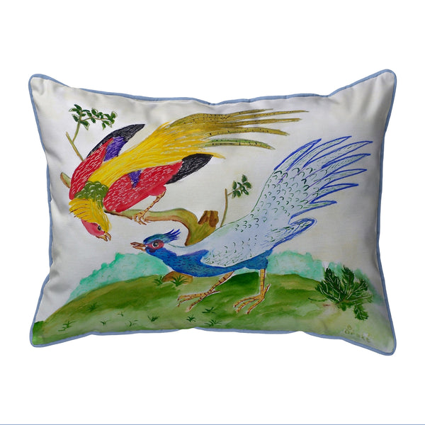 Antique Birds Red Indoor/Outdoor Pillow