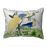 Antique Birds Blue Indoor/Outdoor Pillow