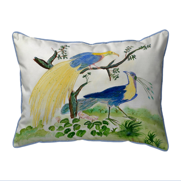 Antique Birds Blue Indoor/Outdoor Pillow