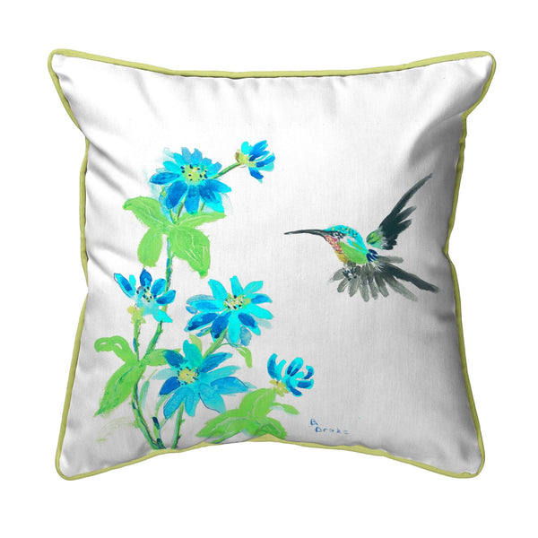 Flower & Hummingbird Indoor/Outdoor Pillow