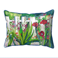 Fence and Flowers Indoor/Outdoor Pillow
