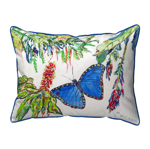Morpho and Flowers Indoor/Outdoor Pillow