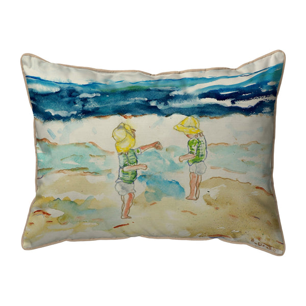 Twins on Beach Indoor/Outdoor Pillow