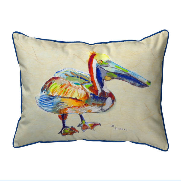 Heathcliff Pelican on Beige Indoor/Outdoor Pillow