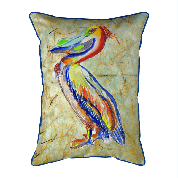 Sylvester Pelican on Rice Indoor/Outdoor Pillow
