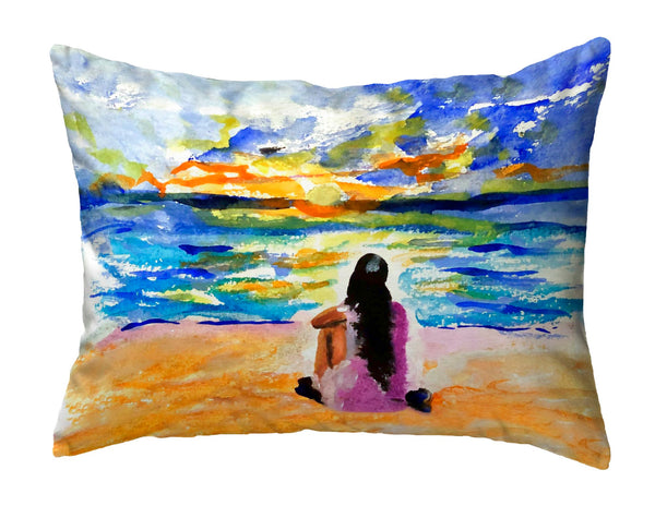 Girl & Sunset No-Cord Pillow