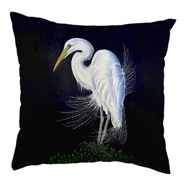 Breeding Egret No-Cord Pillow
