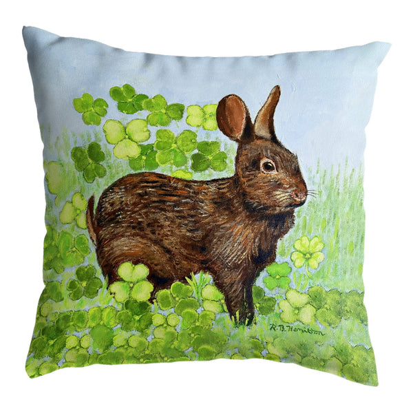 Rabbit and Shamrocks No-Cord Pillow