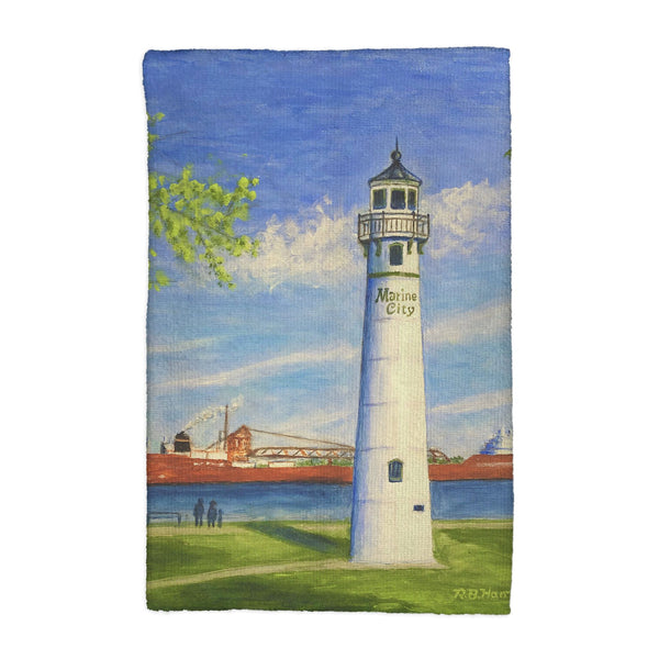 Marine City Lighthouse, MI Kitchen Towel