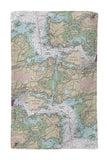 Portsmouth Harbor, NH Nautical Map  Kitchen Towel