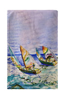 Sailboats Tacking Kitchen Towel