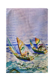Sailboats Tacking Kitchen Towel
