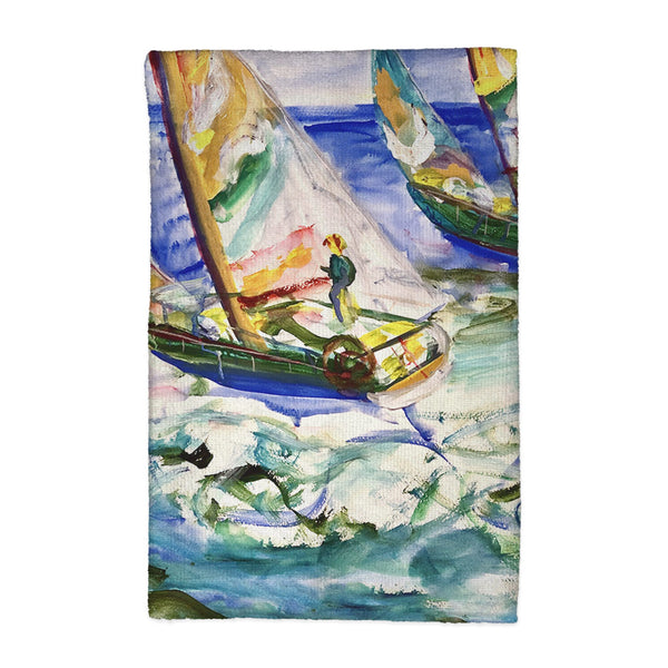 Sailboats Tacking Kitchen Towel