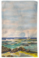 Sailboat and Rocks Kitchen Towel
