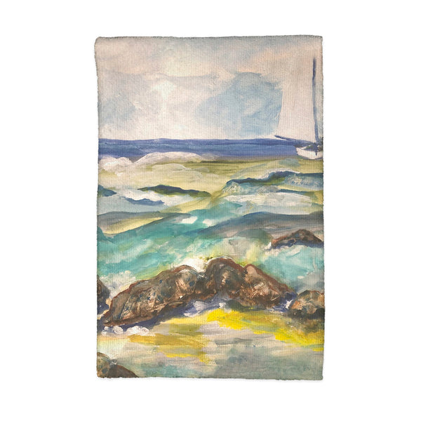 Sailboat and Rocks Kitchen Towel
