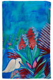 Egret and Red Plant Kitchen Towel