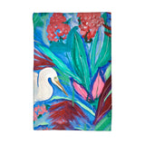 Egret and Red Plant Kitchen Towel