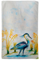 Stalking Blue Heron Kitchen Towel