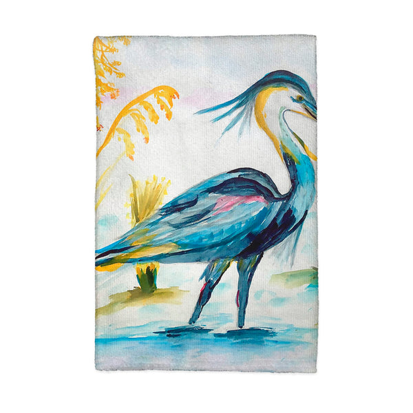 Stalking Blue Heron Kitchen Towel