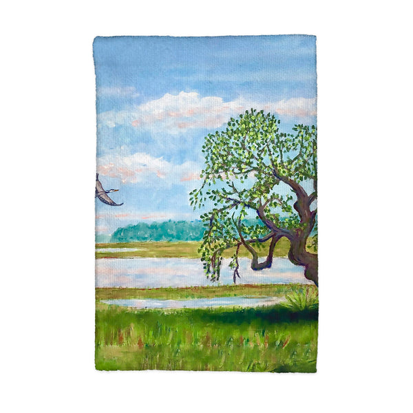 Tree Over Marsh Kitchen Towel