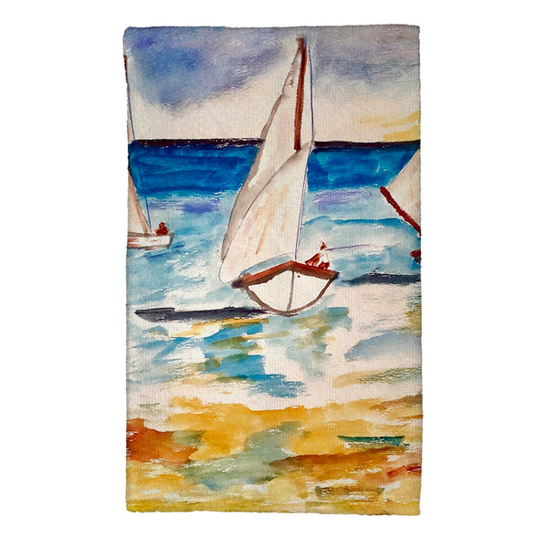 Three Sailboats Kitchen Towel