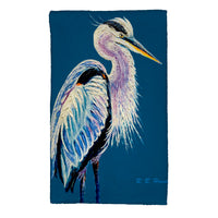 Blue Heron on Blue Kitchen Towel