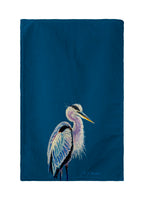 Blue Heron on Blue Kitchen Towel