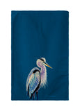 Blue Heron on Blue Kitchen Towel