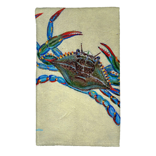 Blue Crab on Yellow Kitchen Towel