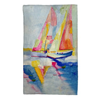 Two Colorful Sailboats Kitchen Towel