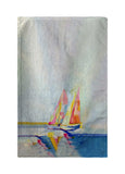Two Colorful Sailboats Kitchen Towel