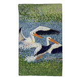 Two White Pelicans Kitchen Towel