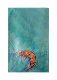 Shrimp on Aqua Kitchen Towel