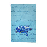 Sea Turtle Blue Script Kitchen Towel