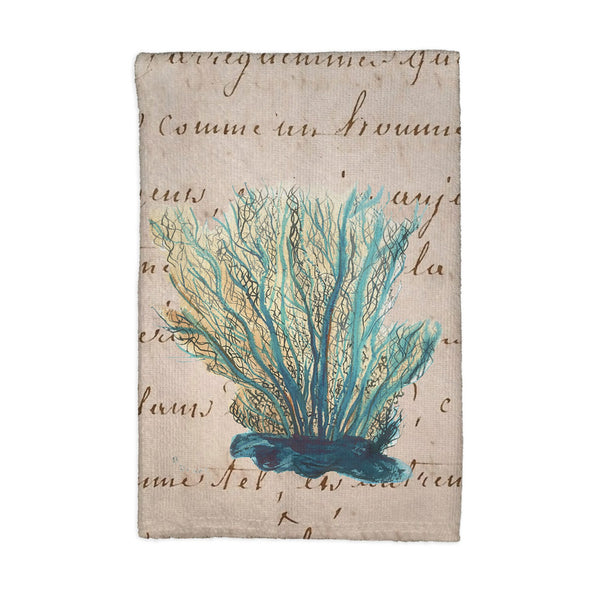 Blue Coral Beige Kitchen Towel