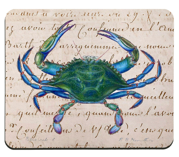 Blue Crab Script Mousepad