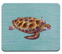 Aqua Green Sea Turtle Mousepad