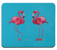 Flamingos on Turquoise Mousepad