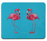 Flamingos on Turquoise Mousepad