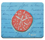 Coral Sand Dollar Blue Script Mousepad