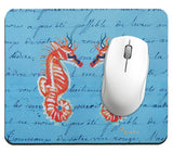 Coral Sea Horse on Script Mousepad