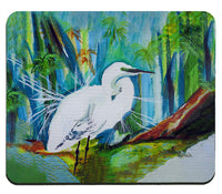 Acyrlic Egret Mouse Pad