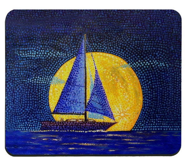 Moonrise Sailboat Mousepad