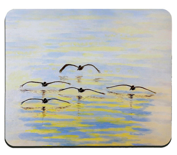 Cruising Pelicans Mousepad