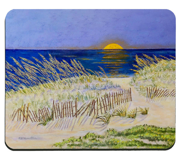 Sea Oats Moonrise Mousepad
