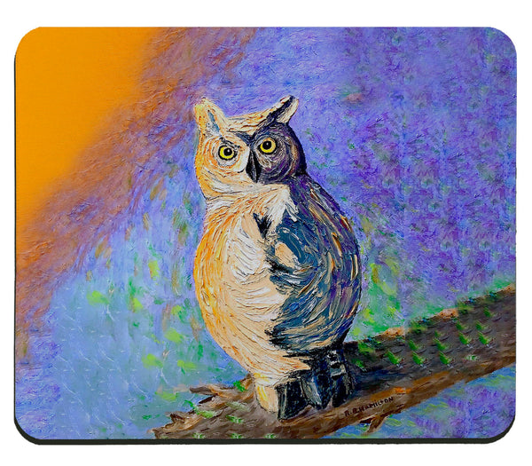 Owl Looking Back Mousepad