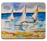 Three Sailboats Mouse Pad