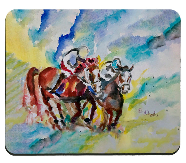 Horses Neck & Neck Mouse Pad